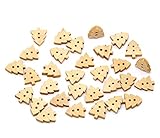 Paquete: 100 x unidades Demarkt – 100 x Árbol de Navidad botones botón de madera para Costura y Manualidades DIY Navidad Regalo 11 * 14 MM