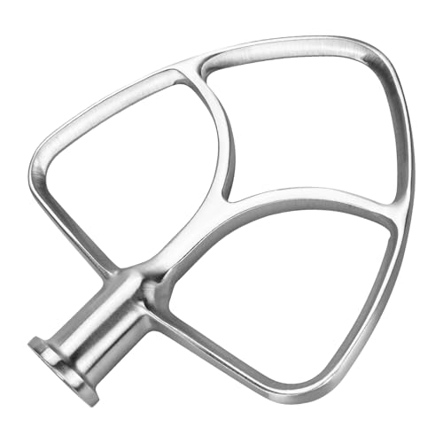 Mixer Attachments for KitchenAid 4.5–5 Quart Tilt-Head Stand Mixers – Compatible with Artisan & Classic – Beaters, Whisks, Dough Hooks & Attachment Sets by MMOBIEL (Flat Beater, Stainless Steel)