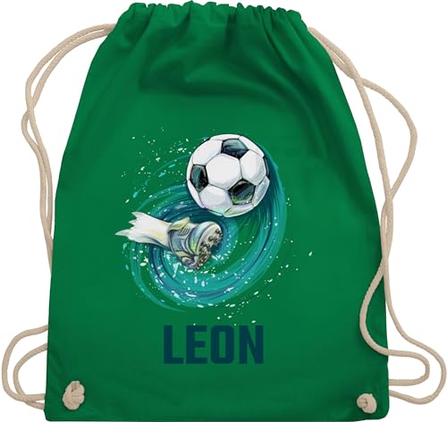Turnbeutel Rucksack - Fußball Schuss Cool Fußballfan | Fußballgeschenkideen - Unisize - Grün - personalisierte stoffbeutel junge beutel fussball geschenke+für+fußballfans leon beuteltasche