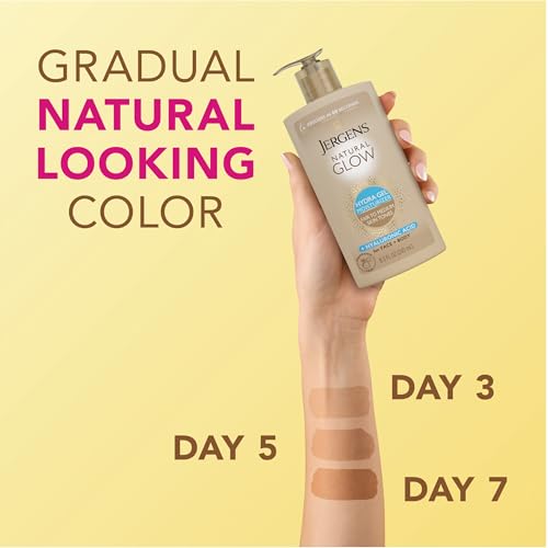 Jergens Natural Glow Hydra Gel Moisturizer, Hyaluronic Acid Tanning Lotion, Hydrating Tanning Gel, Fragrance-Free Self Tanner, Fair to Medium Skin... - Image 3