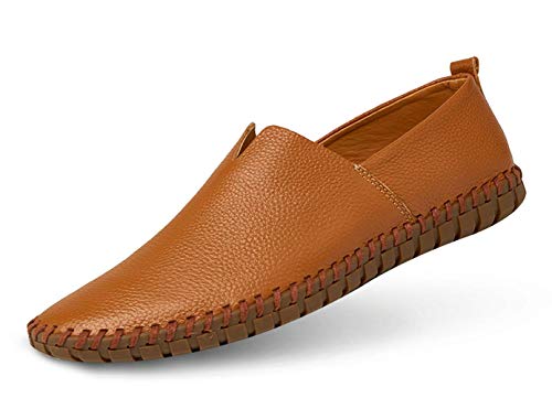 Image of Men's Genuine Leather Loafer Shoes Slip On Soft Walking Driving Shoes