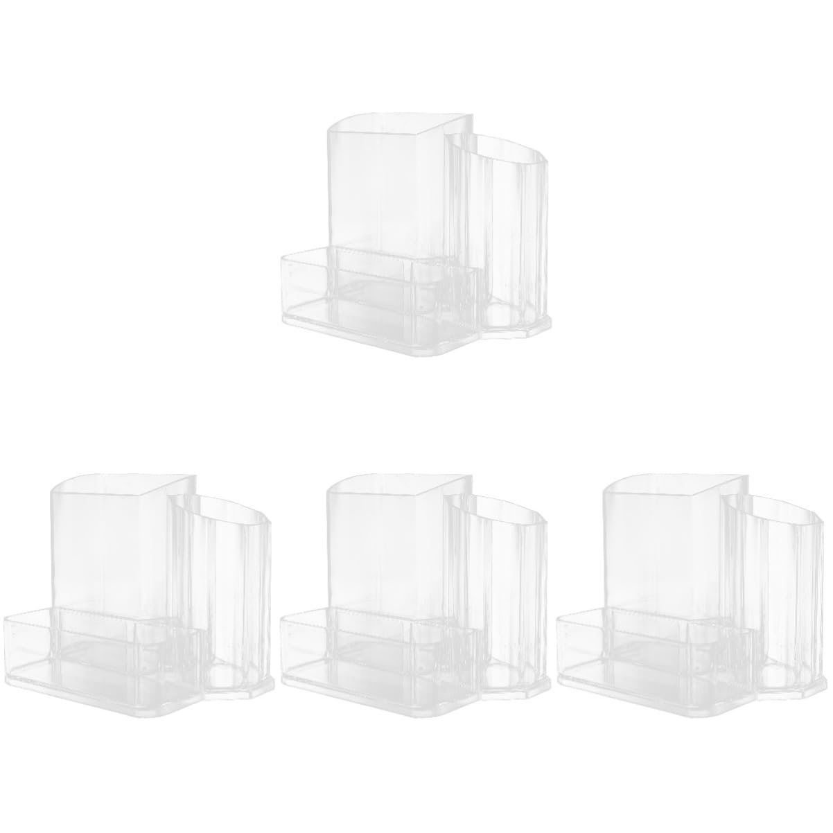 Healvian 4piezas Caja De Almacenamiento Acrílica Para De Manicura y Cosméticos Organizador De Escritorio Multifuncional Para Maquillaje Accesorios y Papelería Diseño Práctico y
