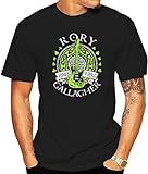 Rory Gallagh Men's Cotton T-Shirt Black Shirt Top Tee XXL