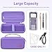 BOVKE Hard Travel Case for Texas Instruments TI-84 Plus CE/TI-84 Plus/TI-83 Plus CE/TI-83 Plus/Casio fx-9750GIII Graphing Calculator, Mesh Pocket for USB Cables, Manual, Pens, Accessories, Purple
