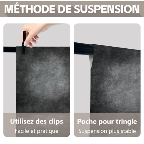 Fond pliable abstrait de qualité supérieure Luminora toile de fond noir en polyester - 7