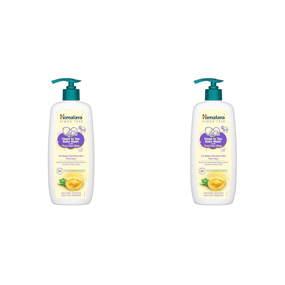 Himalaya Head to Toe Baby Wash with Pure Cow Ghee 400ml | ph 5.5 | Aloe vera | Soap free | Safe for newborns | For baby's sensitive skin from day 1 | No Parabens | No Phthalates | No Sulphates | Pediatrician evaluated-image-26