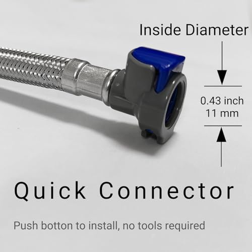 HOMYEP Quick Connect Faucet Water Supply Lines, 12 Inch, V-Shape by HOMYEP - Used condition - Image 5