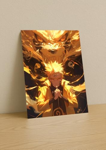 Image of NIJUKA Anime Printed Metal sheet Poster For Home And Room Decoration | For Anime Art Fans Boys And Girls (Naruto 9 tait jinjuriki)