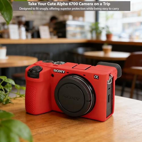 Funda suave de silicona para cámara Sony A6700, color rojo miniatura 3