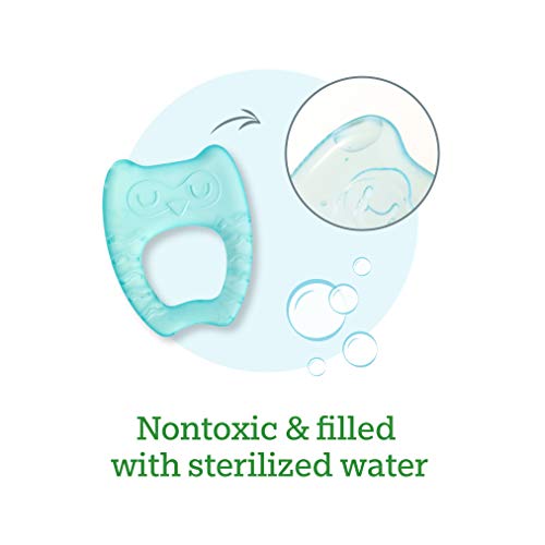 Green Sprouts Cool Nature Teether (2 Pack) | Soothes Gums & Promotes Healthy Oral Development | Safer Plastic Filled With Sterilized Water, Chill For Extra Relief #TOP2