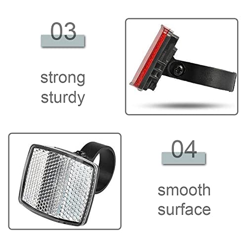 NA JarKuen 2 Pcs Front and Back Bike Reflectors Bicycle Wheel Spoke Reflectors Bracket Bike Plastic Tail Lights for Road Bike Mountain Bike - Image 4