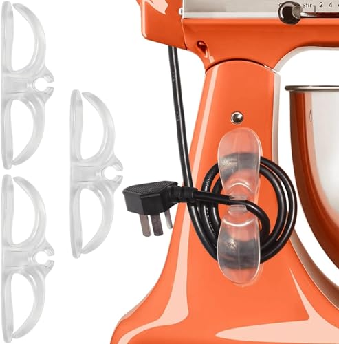 AFunCrafter Cord Organizer for Kitchen Appliances - Clear Cable Wrapper Holder Winder Keeper Wrap Stick On Mixer