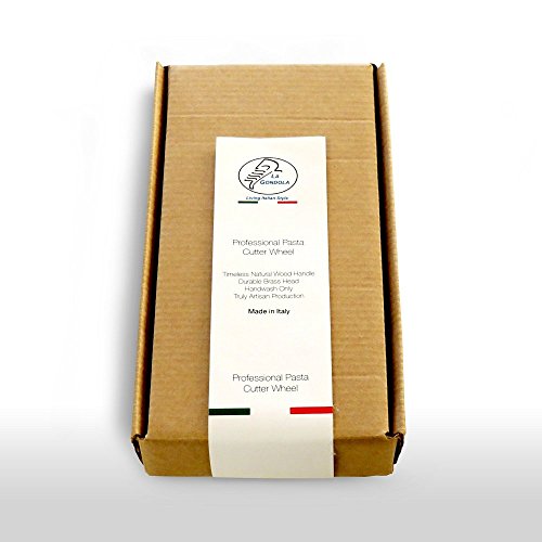 La Gondola Homemade Pasta Cutter - Double Wheel (Festooned & Smooth) | Italian Pasta Making Tool For Home And Business | Brass & Natural Wood | Safe & Easy To Use Pasta Cutting Tool | Ravioli Cutter #TOP7