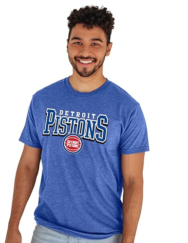 Detroit Pistons NBA Officially Licensed Bi-Blend T-Shirt Heathered Classic, Large