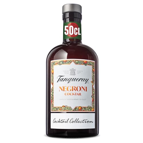 Tanqueray London Dry Gin | Negroni Cocktail 17.5% vol 50cl Fruity Orange & Bitter Flavours Bar Quality Cocktails Perfect for Hosting Ready to Serve