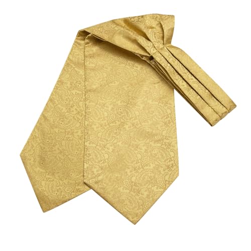 Image of Dubulle Paisley Floral Ascot for Men Self Tie Mens Cravat and Pocket Square Cufflinks Wedding