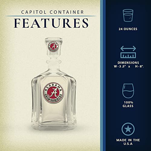 Image of Heritage Pewter Alabama Capitol Container | 24 OZ Glass Container | Expertly Crafted Pewter Glass