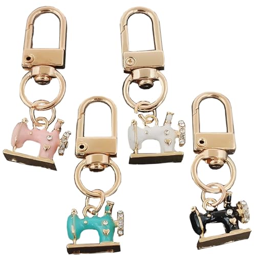 Tizee Vintage Mini Sewing Machine Keychain - Metal Stitch Keyring