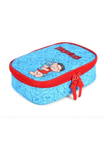 Estojo Box Escolar Grande Turma Da Monica Sansão Azul Luxcel