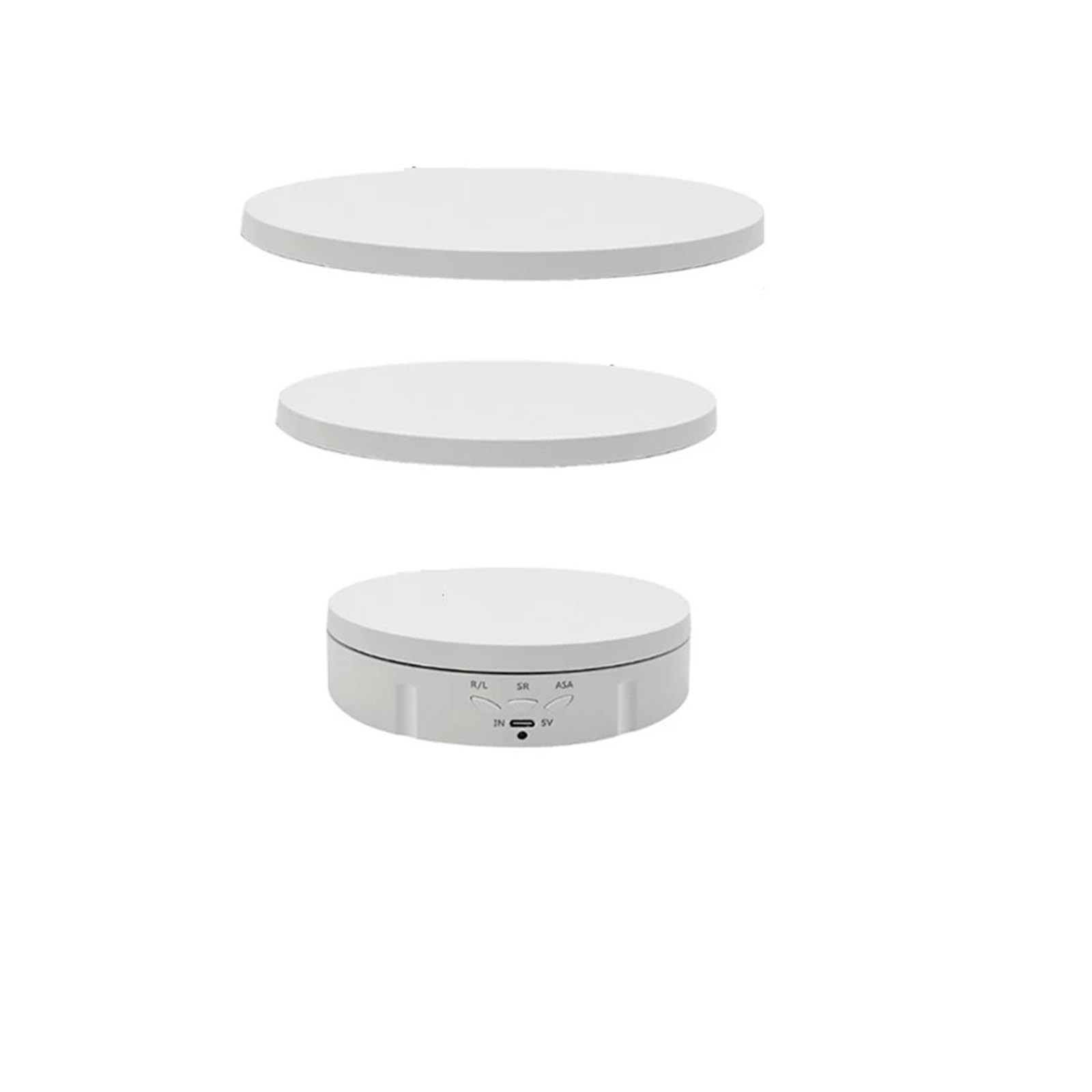 Gramofon, Gramofon, Stojak Obrotowy O 360 Stopni, Fotografia 10KG, Elektryczny, 3-biegowy Rekwizyt Do Nagrywania Wideo, Zdalna Podstawa USB dla biżuterii(White)