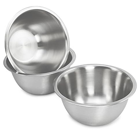 COM-FOUR® 3-czesciowy zestaw misek ze stali nierdzewnej - salaterka - miska na frytki - miska do mieszania - miska do serwowania - miska ozdobna (03 Stück - Ø 20cm)