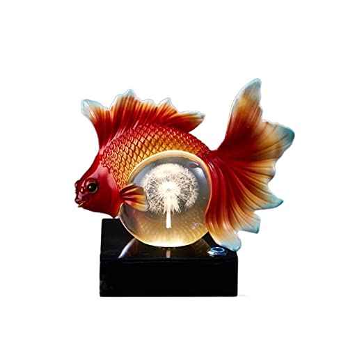 Veilleuse poisson rouge en verre pour créer une ambiance apaisante dans la chambre