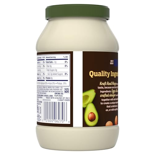 Image of Kraft Mayo with Avocado Oil Reduced Fat Mayonnaise - Classic Creamy Condiment for Sandwiches and Salads, Made with Cage-Free Eggs, For a Keto and Low Carb Lifestyle, 30 fl oz Jar