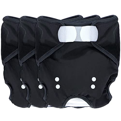 HORYDIA pañales para Perros, pañales para Perros Hembra Braga para celo Perras Pañales Lavables para Perras Altamente absorbentes Reutizables y Duraderos para Perros Hembra (Negro, XL) Cover