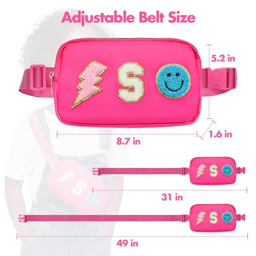 Image of PainZieteg Fanny Pack for Girls Chenille Letter Belt Bag Crossbody for Kids