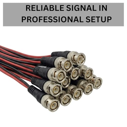 Image of WIRESLAB (Pack of 30) BNC Copper Wire Connector, Cable Barrel Jack for CCTV Camera, DVR, VCR, Surveillance System, Red and Black