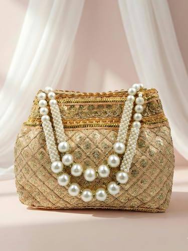 Image of Adiva Potli Handbags For Women | Potli Bags For Ladies For Wedding | Potli Bags For Women | Wedding Bags For Woman | Batwa Potlis Hand Bag | Designer Potli Bag For Ladies For Marriage