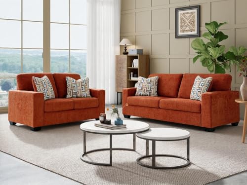 Roundhill Furniture Amoria 2-Piece Living Room Set, Sofa and Loveseat