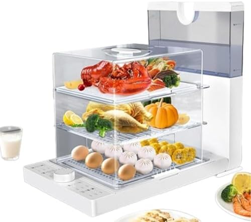1500W 3-Tier Digital Food Steamer - 18.8L Capacity - Auto Shut-Off & 60-Minute Timer - Cooks Veg, Meat, Fish & Rice