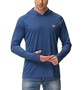 isnowood Sun Shirt UPF 50+ Men's Fishing Long Sleeve UV Protection Hoodie Hiking Rash Guard Swimm...