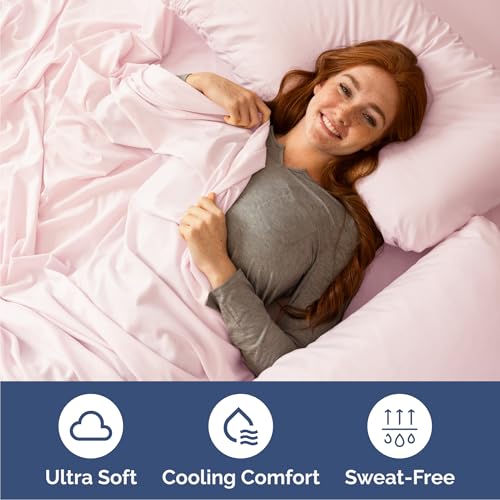Image of Cal King 6 Piece Bed Sheet Set - Soft, Breathable & Cooling - Lavender Pink | Ultra-Soft Hotel Luxury Bedding Set with 8-16 Inch Deep Pockets, 1 Flat & 1 Fitted Sheet & 4 Pillowcases, Wrinkle & Fade Free