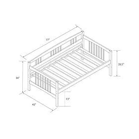 Dorel Living Kayden Daybed Solid Wood, Twin, White 41A4EvbKroL. SS280