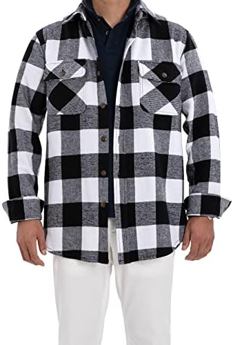 Mens Heavyweight Plaid Flannel Shirts 