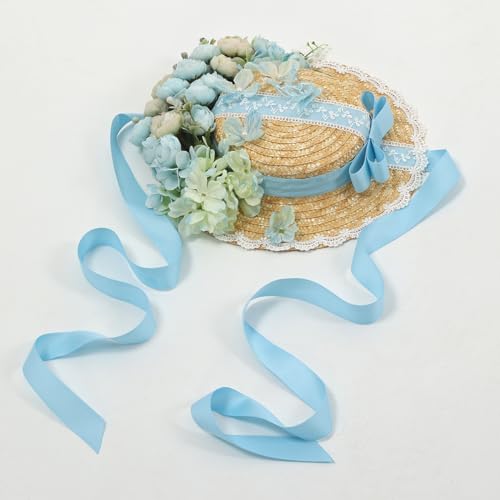 Sombrero de paja con lazo para mujer y niña miniatura 6