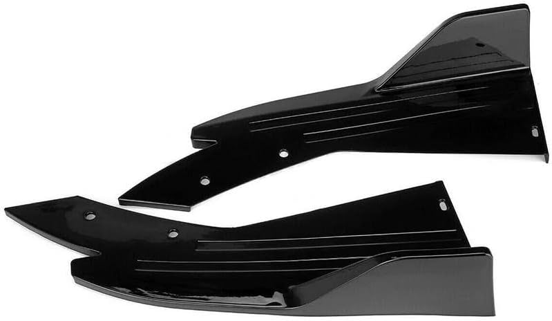 NINTE Rear Bumper Splitter Universal Fit 2 Pieces ABS Gloss Black Wrap Angle Diffuser Guard Fender Protection