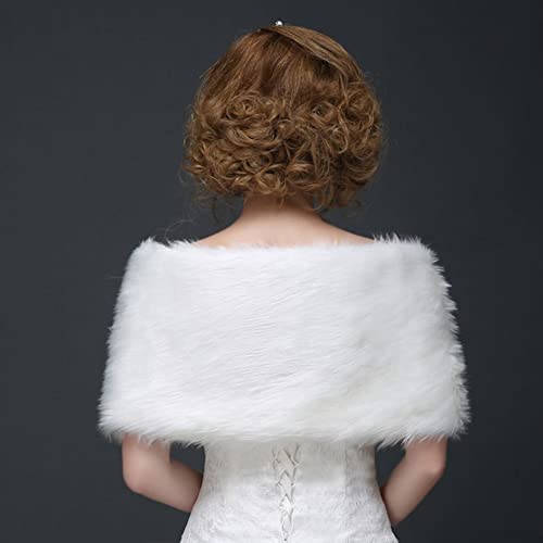 SIQITECHNO Women's Winter Faux Fur Shawl Wrap Cape Wedding Scarf Stoles Elegant Opera Shawl Evening Dress2