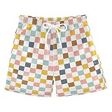 Geometric Colorful Checkered Boys Swim Trunks Checkerboard Plaid Toddler Beach Board Shorts Summer B