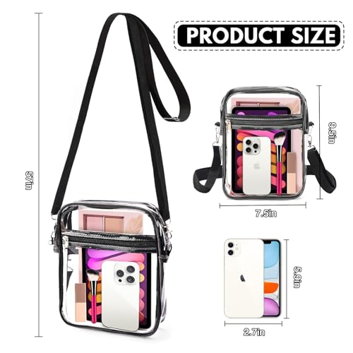 Clear Bag for Stadium Events Clear Purse Stadium Approved See Through Crossbody Bag with Shoulder Strap for Concert Sport3