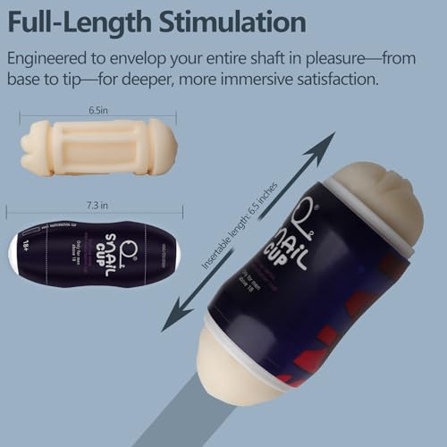 Image of 2-in-1 Dual-Ended Male Masturbator，Masturbation Cup, Male masterburbater，Penis Stroker, Pussy Sex, Oral Sex,Anal Sex 3 Mode Male Sex Toys (Blue)