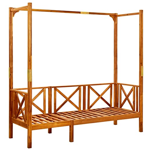 Banco de jardín con toldo y cojines cómodos para protegerte del sol en la terraza 6
