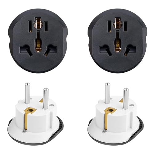 4 Stücke Universal Steckdosen Adapter,Adapter China Deutschland Stecker,um Anschluss Ausländischer Geräte,Steckdosenadapter Deutschland, Reiseadapter Weltweit für Deutschland,Frankreich, Niederlande
