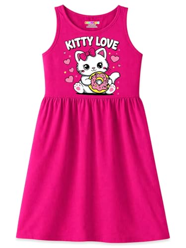Image of Kuchipoo Girls Sleeveless Cotton Frock Dress | Printed Summer Dresses for Girls | Unicorn, Love & Floral Designs - Pack of 3