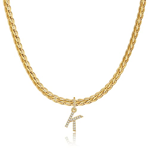 Collier lettre or 18k pendentif initiales vintage femme qualité premium