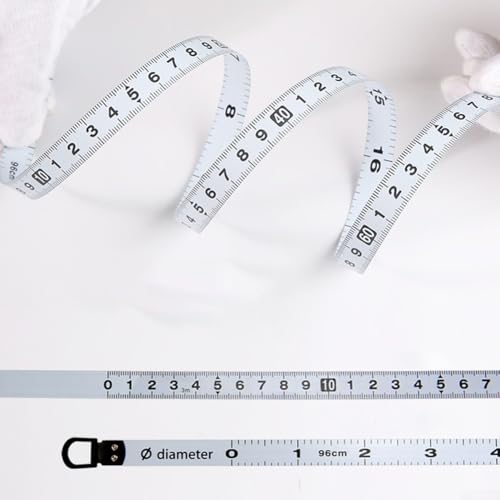 Opatiny Mètre ruban rétractable en acier robuste pour une mesure précise du diamètre de l'arbre et du tuyau 300 cm Règle métrique avec lame anti-reflet et bouton de verrouillage Blanc/noir