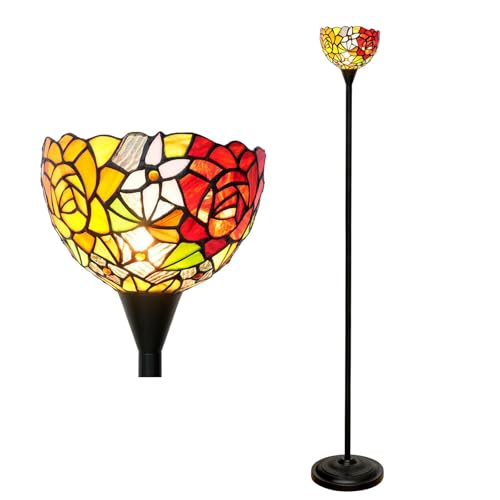 wecrejoni 8 inch Tiffany Floor Lamp,Floor Lamps for Living Room, Rose Style Glass Floor Lamp,Standing Lamp for Bedroom for Living Room Dorm Office Aesthetic Home Decor wecrejoni 8 inch Tiffany Floor Lamp,Floor Lamps for Living Room, Rose Style Glass Floor Lamp,Standing Lamp for Bedroom for Living Room Dorm Office Aesthetic Home Decor