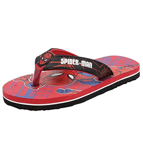 Image of Kidsville Spiderman Printed Blue Flipflops for Boys